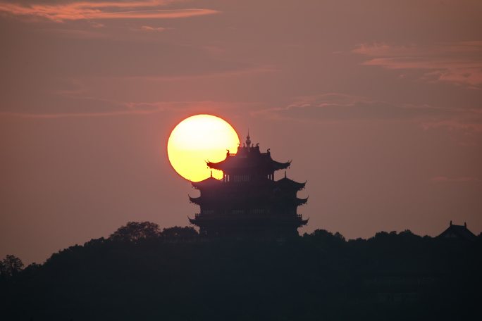 杭州城隍阁日出4k