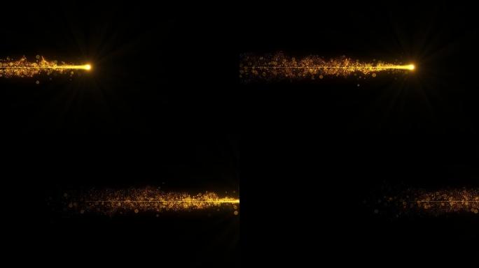 金色粒子拖尾直线路径动画带通道