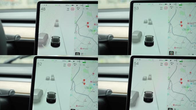 【4K正版】特斯拉新能源车自动驾驶屏幕