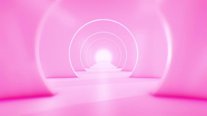 穿越未来的隧道抽象3D动画。