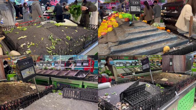 上海超市蔬菜抢购一空 北京市民抢菜囤货