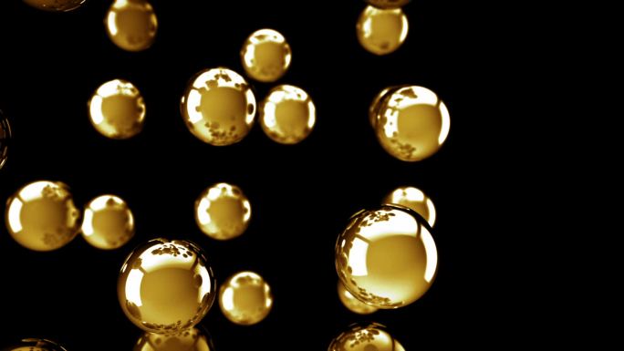 金色粒子上升油滴营养物质
