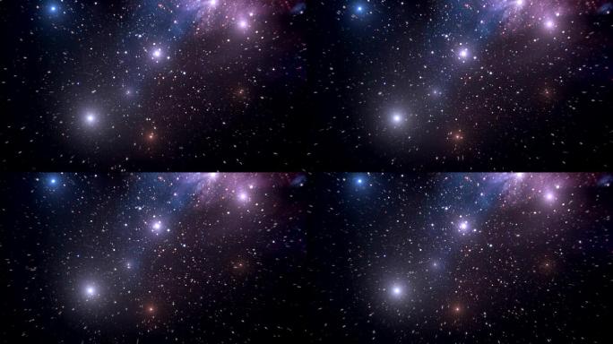 宇宙空间穿越背景梦幻银河星空极光延时流星