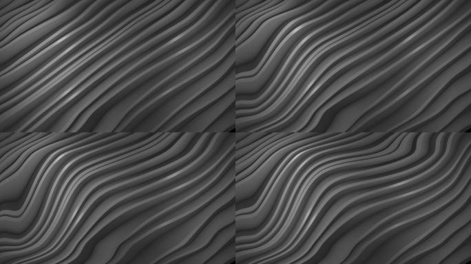 灰色抽象3D波浪线背景