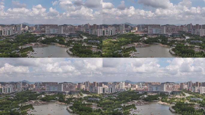 温岭锦屏公园市政府大楼延时摄影