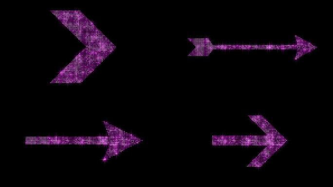 粉紫色星光闪耀霓虹灯箭头8款-通道循环