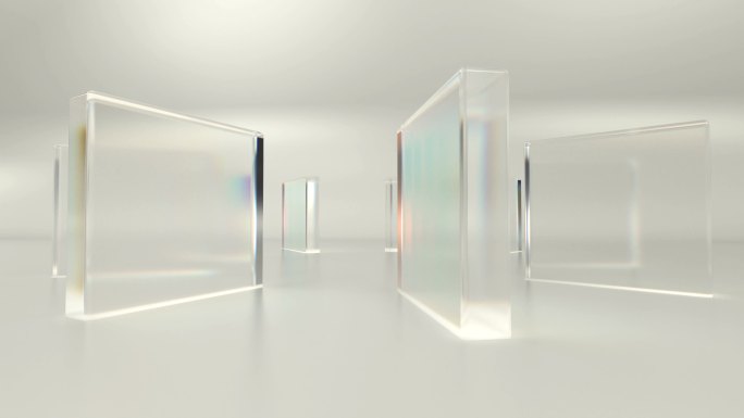反射旋转抽象的玻璃形状