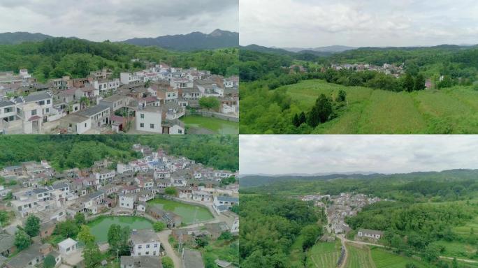 不知名大山里的小村庄山村绿水青山