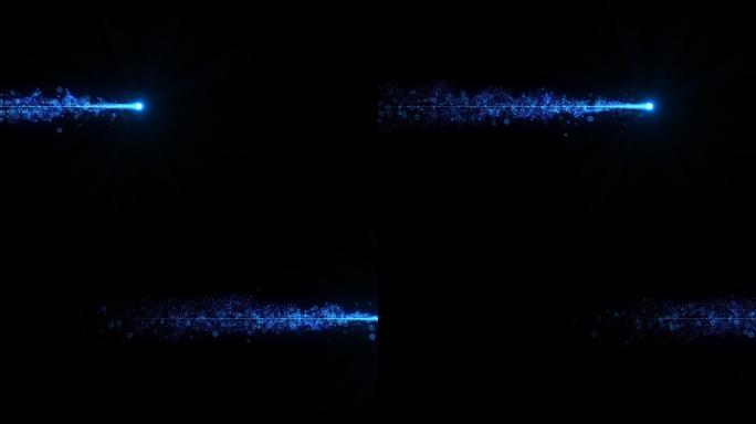 蓝色粒子拖尾直线路径动画