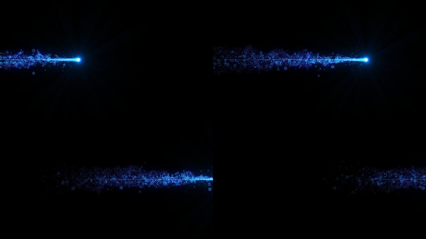 蓝色粒子拖尾直线路径动画