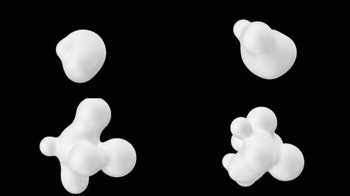 抽象平滑液体形状的3D动画。