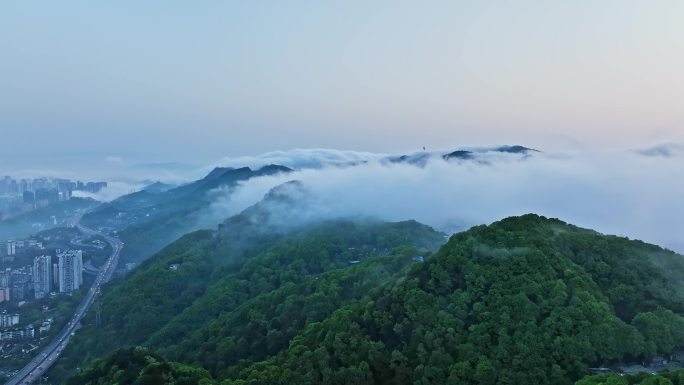 重庆南岸南山云海航拍