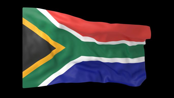 南非  南非国旗飘 带Alpha通道
