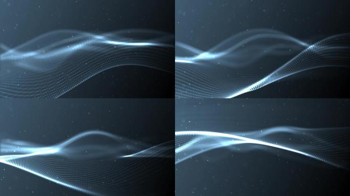 粒子波纹抽象背景视频素材虚拟科技概念