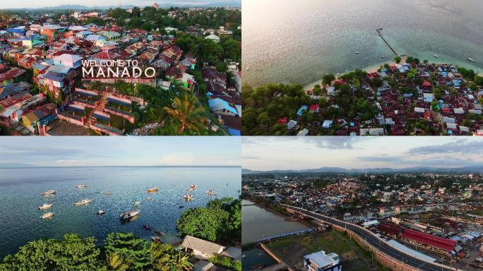 4K航拍印尼美娜多风光