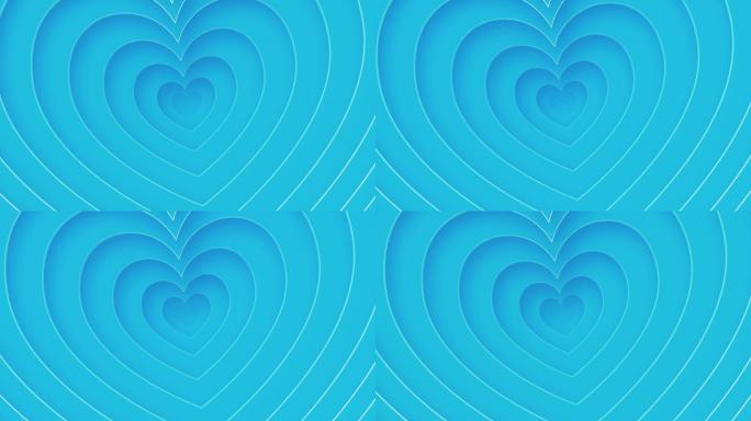 心形隧道蓝色背景动感科技圆环粒子蓝色线条