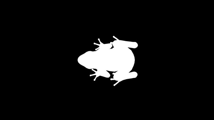 黑色背景上的跑步蛙剪影