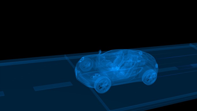 4K光影新能源汽车行驶通道循环