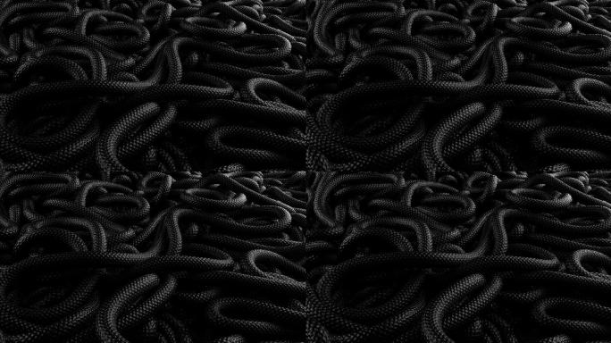 黑绳动画元素3D抽象
