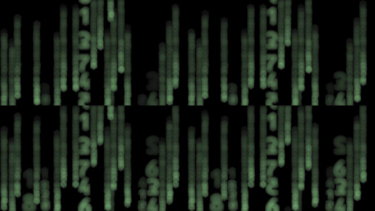 模糊散焦平滑的绿色二进制代码