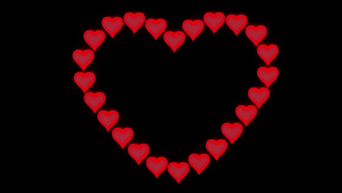 红色心形动画框架情人节爱心素材动态边框