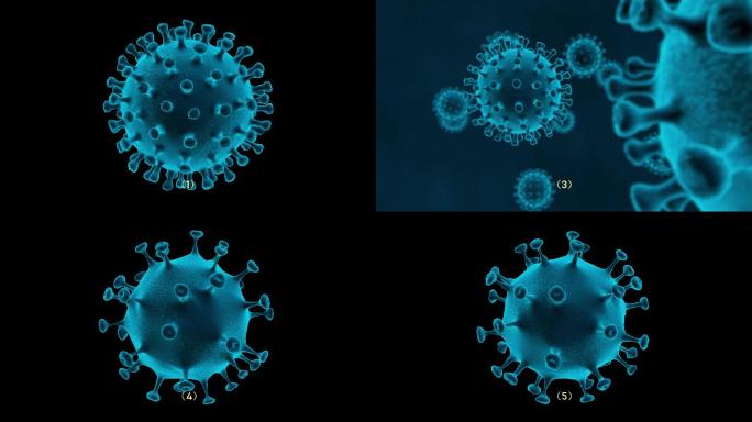 6款4k高清新冠病毒动画含通道抗击疫情