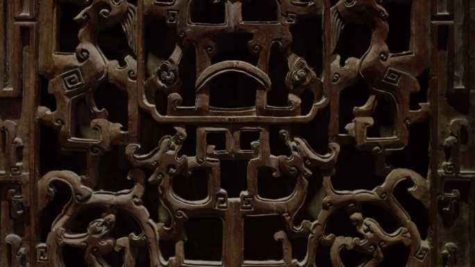 6K古代镂空木雕门扇一组02