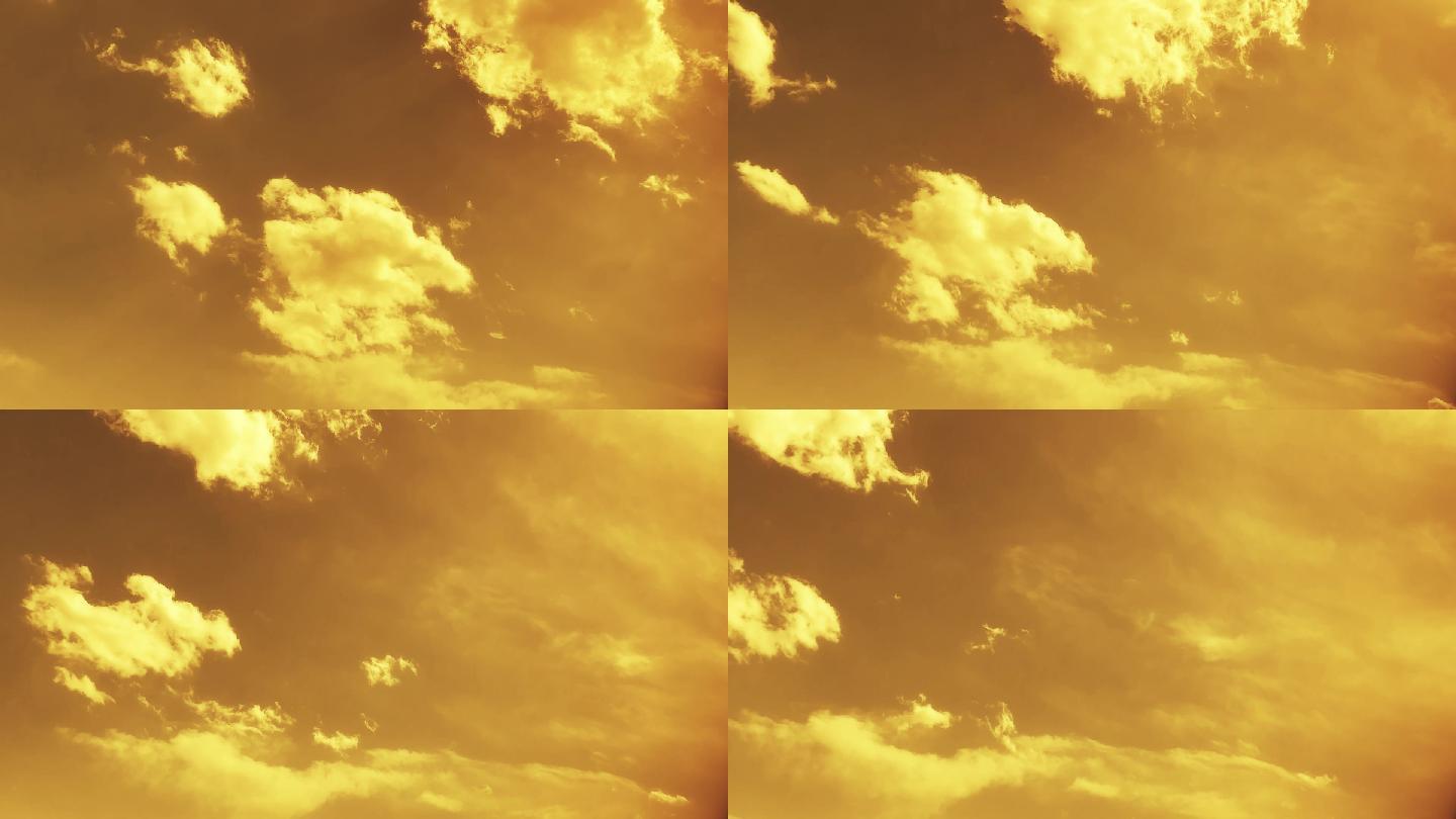 【HD天空】金色光照梦幻祥云勾边云层云影