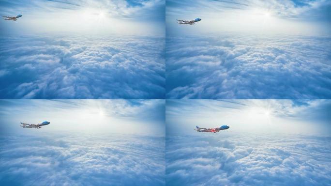 飞机云海视频背景