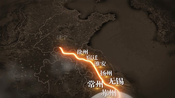 京杭大运河线路图ae模板