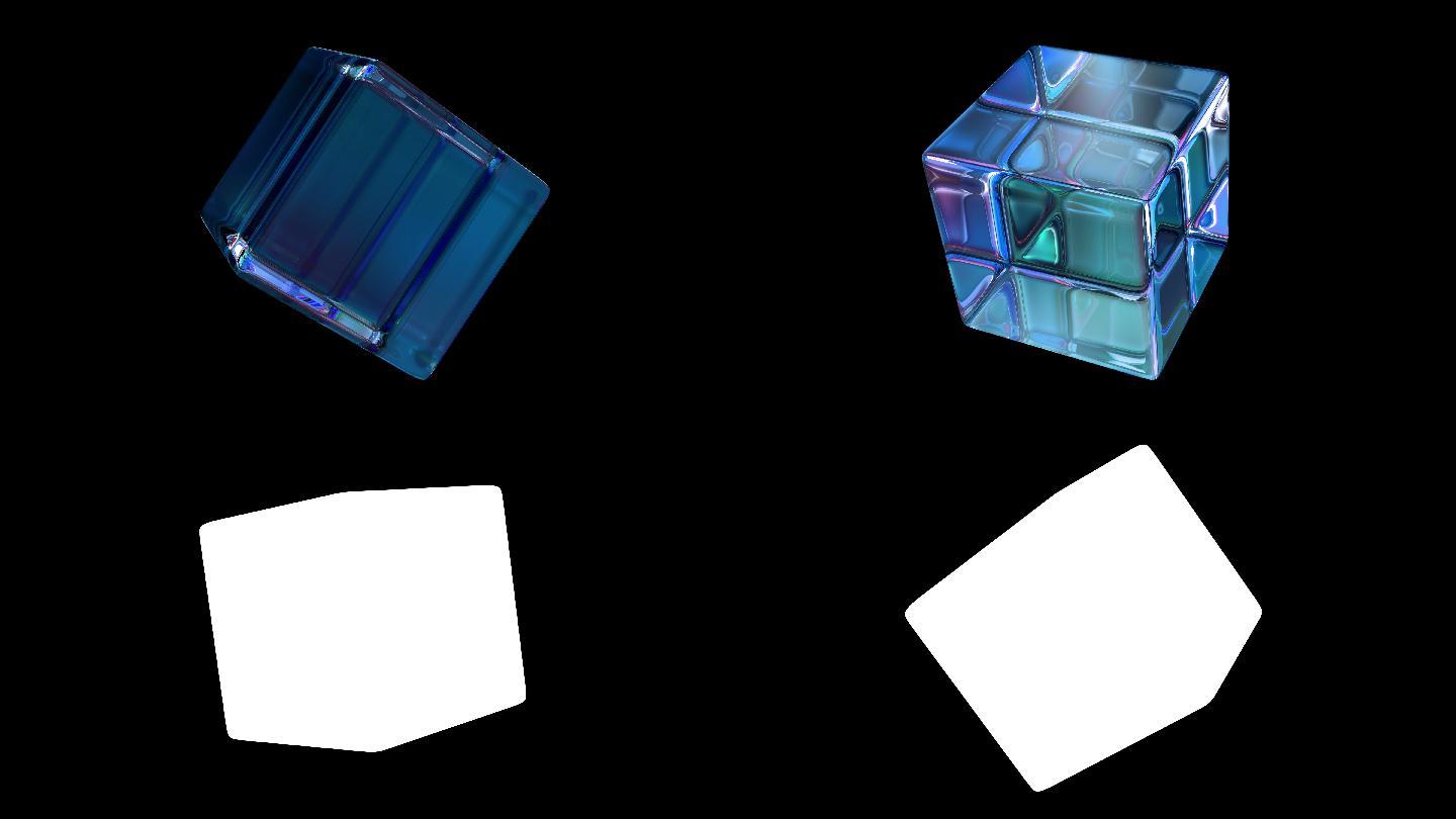 玻璃立方体动画冰块立方体