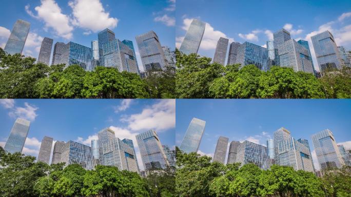 南宁五象新区办公环境高楼4K延时
