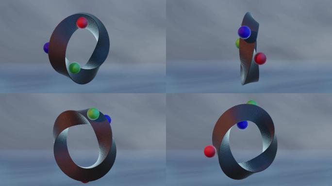 抽象蓝色扭曲圆环形动画