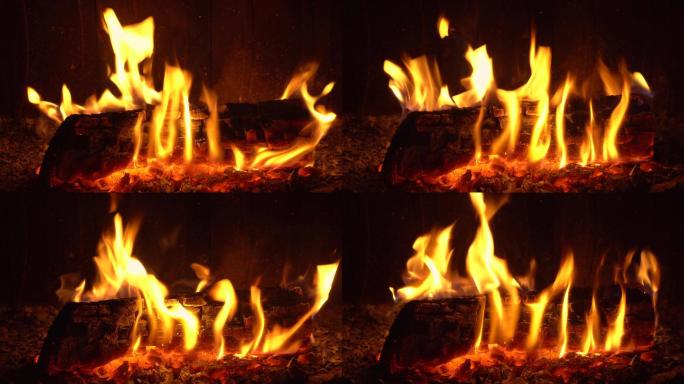 柴火营火温暖露营炭火温馨安全木材燃料