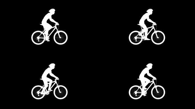 骑自行车的男人【循环带通道】