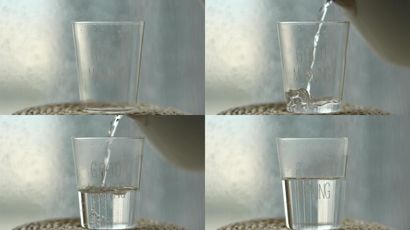 倒水，倒热水入玻璃杯