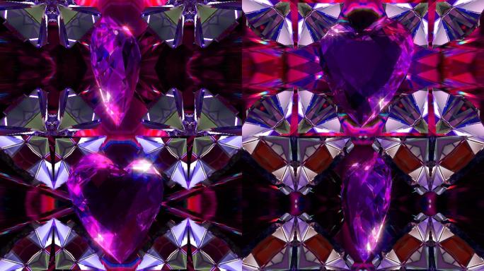 心脏抽象背景爱心钻石素材视频