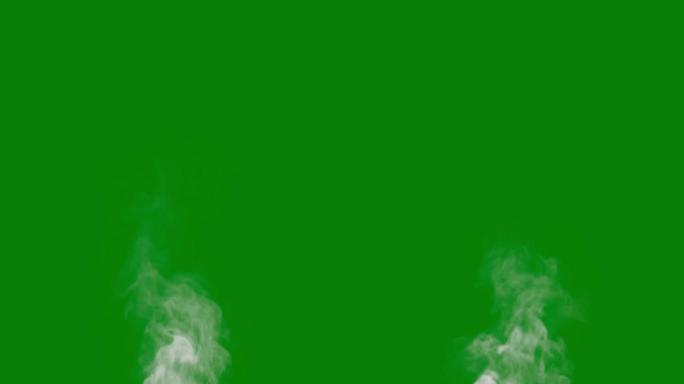 绿色屏幕上的烟雾