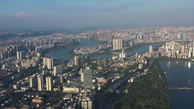 大气航拍江景大景 南宁大景