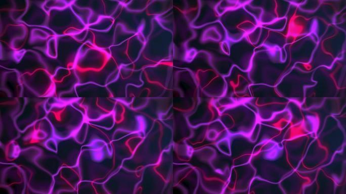 神经网络3D动画线条晃动紫色