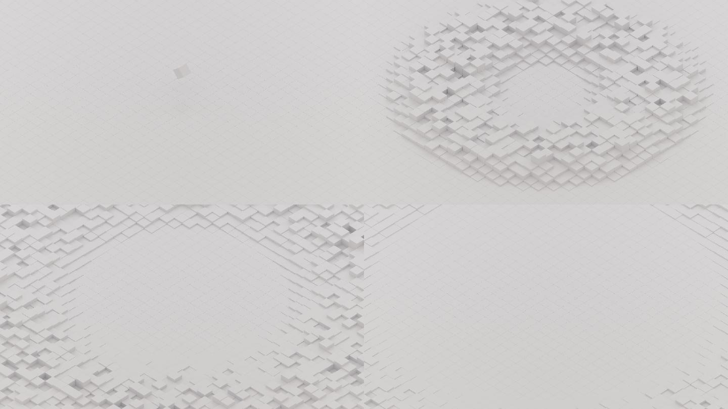 立方体艺术数字动画三维特效方块图案