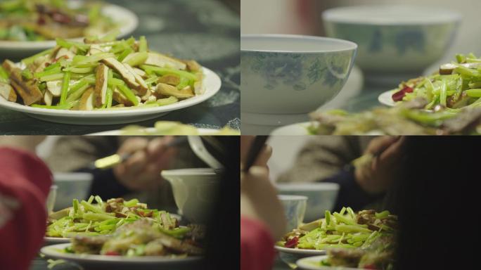 美食 炒菜餐桌饭菜 芹菜 家常菜