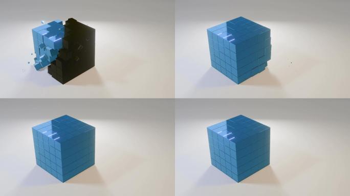 3d立方体变化特效视频