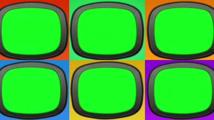 6台复古绿色屏幕电视机