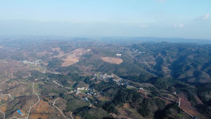 4K航拍山谷山脉大山空境