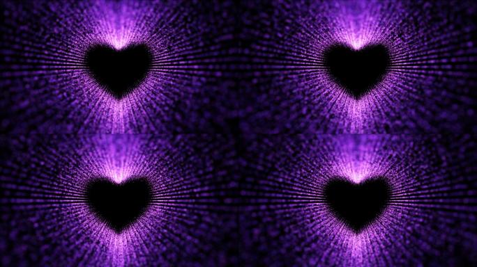 紫色粒子心形动画视频素材
