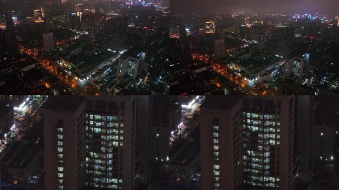 陕西省人民医院夜景西安宣传片城市夜景航拍