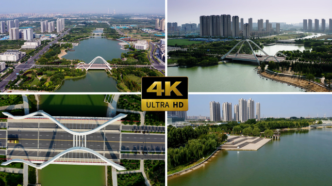 4K 郑州天健湖公园航拍