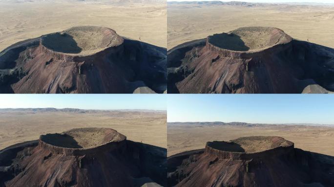 内蒙古乌兰哈达火山群航拍，矿坑遗址