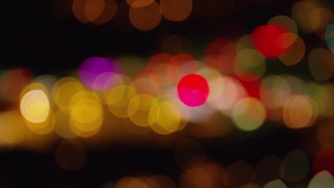 城市 夜景 霓虹灯 朦胧 车流意境空镜头